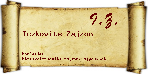 Iczkovits Zajzon névjegykártya